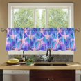 thumbnail image 4 of Yayeee Kitchen Curtains Tier Set of 2 Light Filtering 57"x36" Over Sink Window Panels, Pink Starfish Pattern, 4 of 7