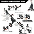 BOBOPRO Golf Push Cart 3 Wheels Folding with Umbrella Scorecard Drink