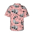 thumbnail image 4 of Raccoons Playing On A Peach Men's 3d Print Casual Button Down Shirts, Novelty Hawaiian Short Sleeves 2xl, 4 of 8