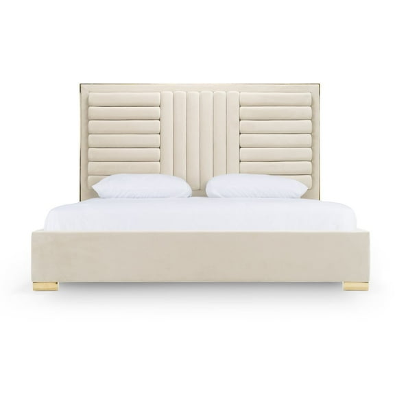 Modrest Daystar - Queen Modern Beige and Gold Bed