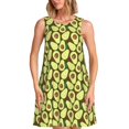 thumbnail image 1 of JUNZAN Robes d'Été Imprimé Avocat pour Femmes 2025, Robes Sans Manches Décontractées Col Rond avec Poches, 1 of 7
