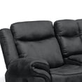 thumbnail image 5 of Furniture of America Gordon Modern Faux Leather Manual Reclining Loveseat with Console, Black, 5 of 5