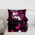 thumbnail image 5 of Erosebridal Unicorn Girls Twin Comforter Sets For Unicorn Lovers,Cute Pink Stars Print Bedding Set For Kids,Reversible Black 2pcs, 5 of 7