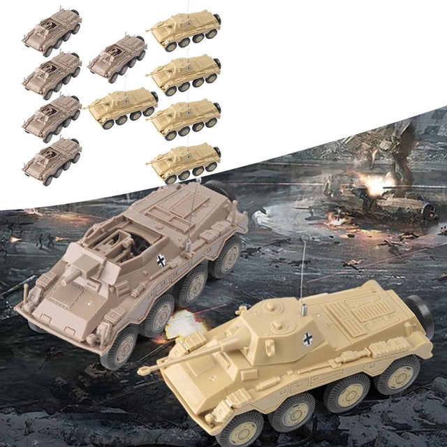 5x Conjunto de modelos de montaje 2Pc 4D Simulación 1:72 de vehículo jugar Micro colecciones de paisajes Keepsake CUTICAT Tanques en miniatura