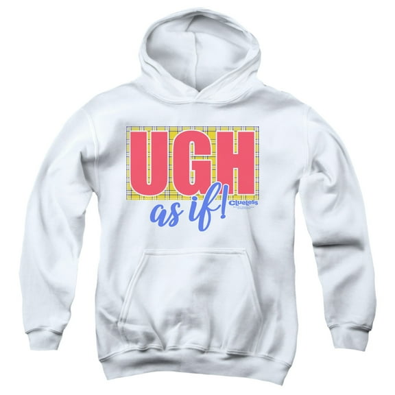 Clueless Ugh As If Youth Pullover Hoodie Sweatshirt White