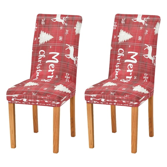 BZSMCE Chairs Slipcovers Dining Chair Covers Reindeer Christmas Tree and Snowflake Creative Pattern