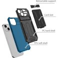 thumbnail image 3 of Case for iPhone 15 Plus,Military Grade [Built-in Kickstand] with Card Holder Dual-Layer Design Heavy Duty TPU+PC Shockproof Protection Phone Case for iPhone 15 Plus,6.7 inch (Blue), 3 of 10