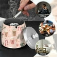 thumbnail image 4 of Yayeee Ashtray with Lid for Cigarette Smokeless Stainless Steel Home Ash Holder, Hand Drawn Cups, 4 of 7