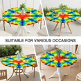 thumbnail image 7 of Rainbow Tie Dye Mandala Pattern Round Fitted Tablecloth with Elastic Edge,Dining Table Cover Waterproof,Outdoor Round Tablecloth for Camping,Dining,Indoor and Outdoor, 7 of 7