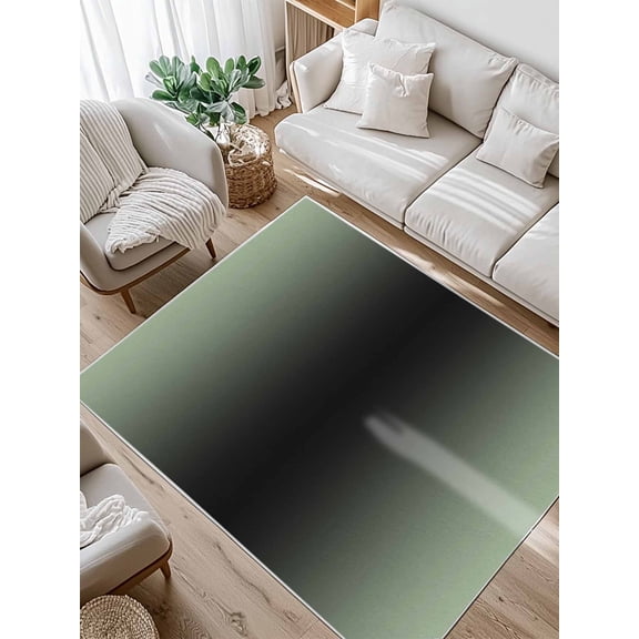 Sage Green Area Rug for Bedroom 2.7x5 Ft and Black Gradient Super Soft fuzzy Throw Rug Non-Slip Fluffy Plush Indoor Floor Carpet for Living Room Nursery Home Decor