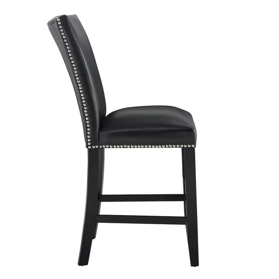 Camila Marble Top Rectangular 7-Piece Counter Height Dining Set - Black