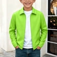 thumbnail image 2 of FSYBOA Boys Lightweight Jackets, Windproof Long Sleeve Casual Collared Kids Fall Outerwear Green Size 16-17T, 2 of 8