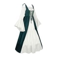 thumbnail image 3 of Ozmmyan Ladies Medieval Court Retro Long Sleeved Shirt With A Straight Collar And Sleeves Waist Cinching Long Skirt Womens Tops Womens Plus Size Tops, 3 of 4