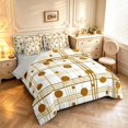 thumbnail image 2 of Manfei Classic Plaid 7-Piece Twin Bedding,Cute Polka Dot Bedding Comforter Set,White Brown,Light Gray Reversible, 2 of 7