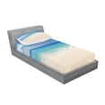 thumbnail image 2 of Ambesonne Tropical Fitted Sheet & Pillow Sham Set, Shore Sea with Waves, Twinxl, Cream Turquoise White, 2 of 2
