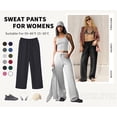 thumbnail image 3 of TEMOFON Women's Wide Leg Sweatpants Straight Leg Low rise Sweat Pants Drawstring Elastic Low Waist Pants with Pockets, 3 of 10