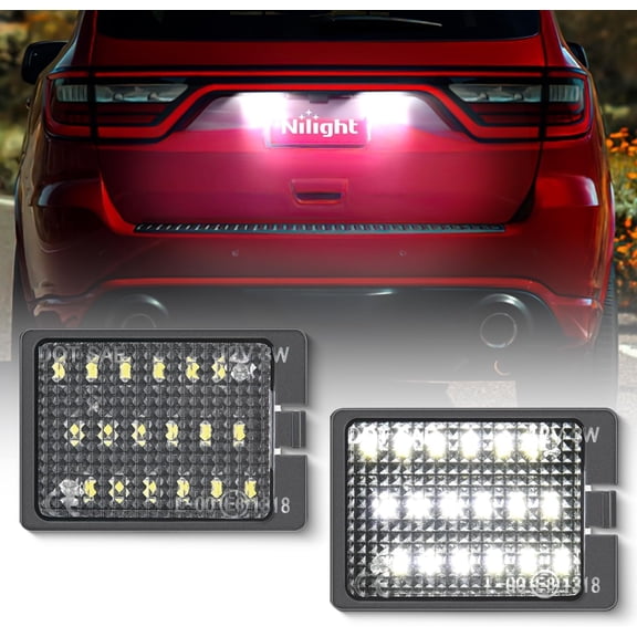 Nilight License Plate Lights Compatible with 2014 2015 2016 2017 2018 2019 2020 2021 2022 2023 Dodge Durango 6000K White Clear Lens 2PCS Pack