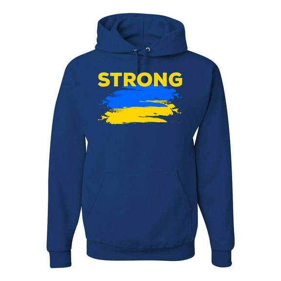 Ukranian Strong Vintage Unisex Graphic Hoodie Sweatshirt, Royal, X-Large