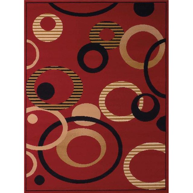 United Weavers 851 10430 58 5 ft. 3 in. x 7 ft. 2 in. Dallas Hip Hop Area Rug, Red