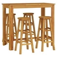 thumbnail image 2 of vidaXL 5 Piece Patio Bar Set Solid Wood Acacia, 2 of 9