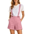 thumbnail image 5 of Tqcoqu Womens Casual Shoulder Strap Jumpsuit Shorts With Elastic Waistband and Detachable Jumpsuit Shorts,Pink-S Women's S-XXXL, 5 of 9