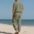 thumbnail image 5 of FNFYFH Mens 2 Piece Linen Sets 2026 Casual Button Down Shirts and Cargo Pants Summer Clothing Beach Vacation Outfits, 5 of 10