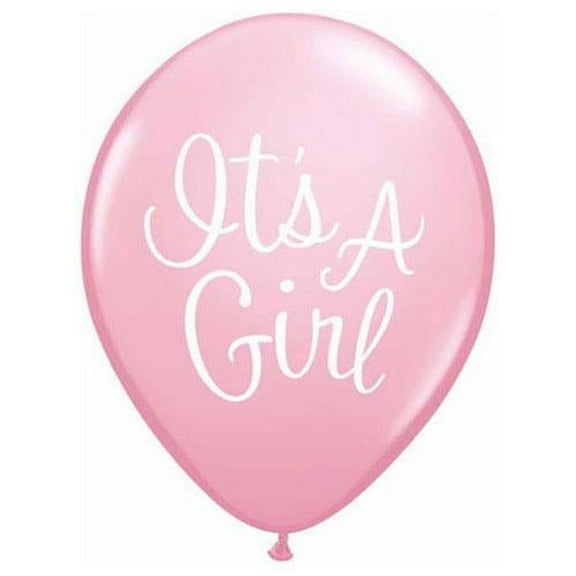 LOONBALLOON Baby Girl Balloons, 11″ IT'S A GIRL CLASSY SCRIPT