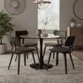 thumbnail image 5 of LeisureMod Round Dining Table Modern 24" Glass Tabletop with Black Steel Pedestal Base for Kitchen and Living Room Bristol Series, 5 of 9