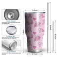 thumbnail image 6 of 30oz Pink Breast Cancer and Pioneer Flower Tumblers Stainless Steel Tumbler with Lid and Straw,Vacuum Insulated Double Wall Travel Tumbler Cups Mug with Cleaning Brush for Coffee,Tea, 6 of 7