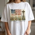 thumbnail image 2 of True Freedom Is Found In Him Galatians 5:1 T-Shirt - Patriotic Christian American Flag Shirt, Religious Cross Wildflowers Graphic Tee, 4th of July USA Pride Gifts for Men Women, 2 of 5