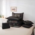 thumbnail image 5 of Homewish Western Texas Stars Twin Bedding Sets 7-Piece for Men, Grey Brown Rustic Cabin Bedding Comforter Set, Hippie Stripes Abstract Reversible Sheet Sets, Luxury Bedroom Decor, 5 of 7
