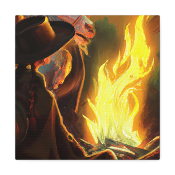 Campfire by Night - Canvas