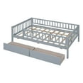 thumbnail image 5 of Euroco Pine Wood Full Size Storage Daybed with Drawers, Gray, 5 of 12