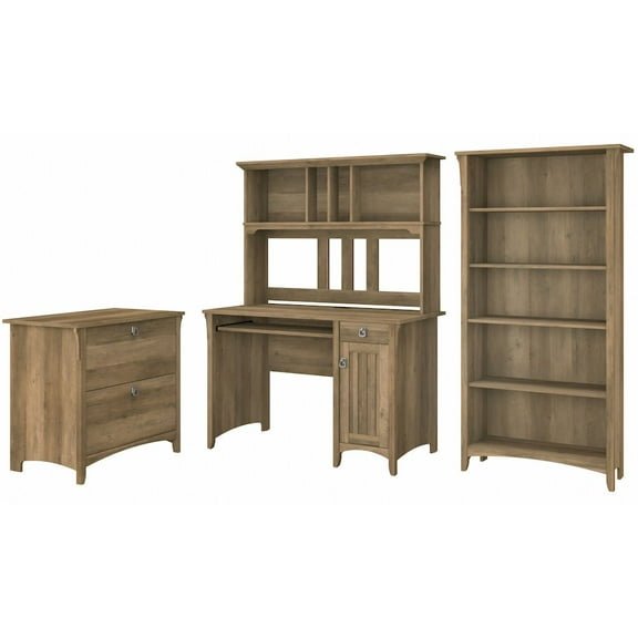 Salinas Mission Desk with Hutch and Storage in Reclaimed Pine - Engineered Wood