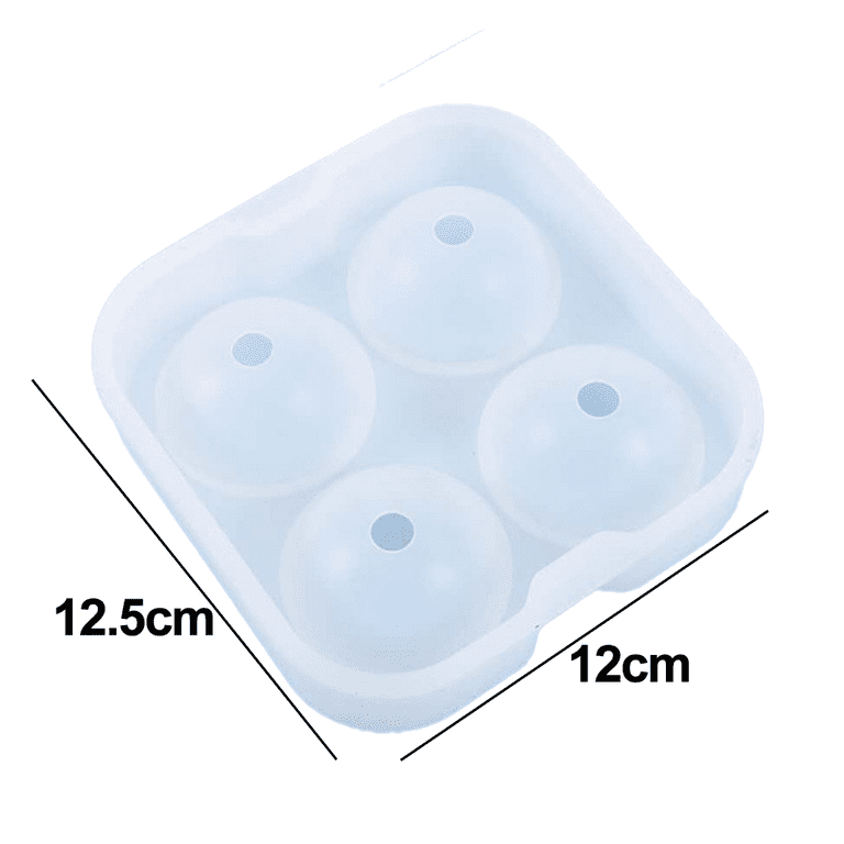 Ice Ball Maker, Round Ice Cube Mold, Easy Release Whiskey Ice Mold with Lid  & Funnel, Silicone Ice Cube Tray for Cocktail & Bourbon