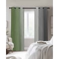 thumbnail image 3 of Sage Green Gray Gradient Blackout Curtains 96 Inches Length, Ombre Farmhouse Rustic Wood Window Treatment Thermal Insulated Drapes for Bedroom Living Room 2 Panels 104x96 Inches, 3 of 8