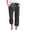 Black, variant on Drawstring Pants Women New Capris Pants for Women 2025 Summer Casual Stretch Cotton Linen Capris Pant Drawstring Cropped High Waisted Trousers Capris with Pockets for Women New Navy S