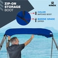 thumbnail image 6 of KNOX Universal 2 Bow Bimini Top Replacement Canvas, 600D Boat Canopy Sun Shade Cover with Storage Boot, Fits Most Small Boats & Inflatable Boats, No Frame Kit, 63" L x 39"-55" W (Navy Blue), 6 of 7