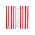 thumbnail image 2 of Red Pink Stripe Semi Sheer Curtains 72 Inch Length 2 Panels Set, Geometric White Vertical Striped Sheer Kitchen Curtain Privacy Voile Window Curtain for Living Room Bedroom Rod Pocket Drapes, 2 of 7