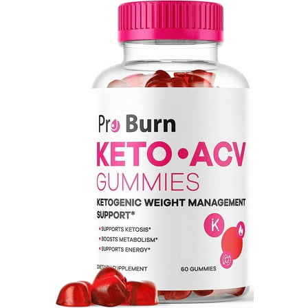 Pro Burn Keto ACV Gummies - Weight Loss Gummies for Women & Men - ACV Keto Gummies Fat Burner, Metabolism Booster, Appetite Suppressant for Weight Loss (60 Gummies)