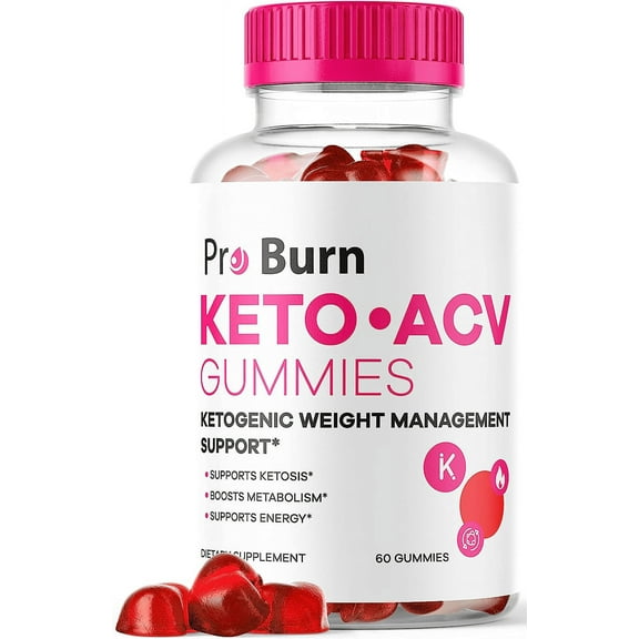 Pro Burn Keto ACV Gummies - Weight Loss Gummies for Women & Men - ACV Keto Gummies Fat Burner, Metabolism Booster, Appetite Suppressant for Weight Loss (60 Gummies)
