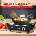 thumbnail image 5 of Placa caliente, estufa eléctrica Techwood para cocinar, quemador individual de encimera de 1500 W con temperatura ajustable y asas dobles, estufa de 7.5 pulgadas para RV/hogar/campamento, compatible c, 5 of 5