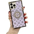 thumbnail image 1 of Carré Mignon Couverture pour les Filles Femmes Tpu Luxe Fleur Design Cas Compatible avec Iphone 13 Pro Max 6,7" Résistant aux Chocs de Protection Robuste Violet Cas, 1 of 5