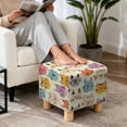 thumbnail image 4 of TSOVTHRID Cartoon Cat Doddle Print Ottoman Slipcover Square Stretch Ottoman Covers for Folding Storage Stool Soft Foot Stool Cover with Elastic Bottom for Home Decor, 4 of 7