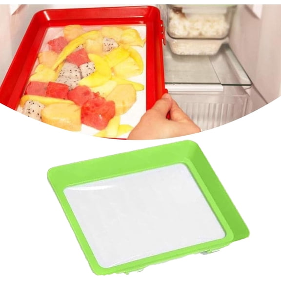 Reusable Food Preserving Tray, Stretch Fresh Storage Trays with Silicone Covers, Food Layered Protruding Tray for Meats, Fruits, Leftovers
