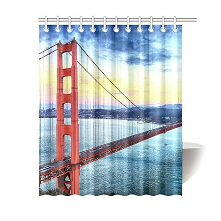 Bpbop Golden Gate Bridge Shower Curtain National Recreation Bpbop Golden Gate Bridge Shower Curtain National Recreation California Polyester Fabric Bathroom Sets 60x72 Inches Com