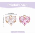 thumbnail image 2 of Colorful 12Pcs 2 Colors Rhinestone Heart Charms Bulk Gold Plated Brass Heart Charms Glass Love Dangle Pendants Love Charm for Bracelet Necklace Earring Jewelry Making Hole: 1.4mm, 2 of 5