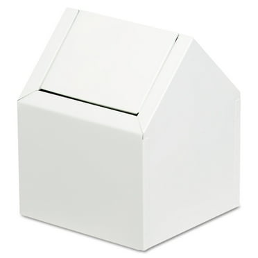 HOSPECO Double Entry, Swing Top Floor Receptacle, Metal, White -HOS2201