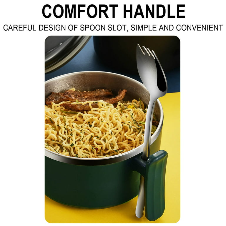 Honrane Ramen Noodles Bowl Large Capacity Food Grade Stainless Steel  Anti-scalding 1000ml Student Office Worker Portable Lunch Box Dorm  Accessories