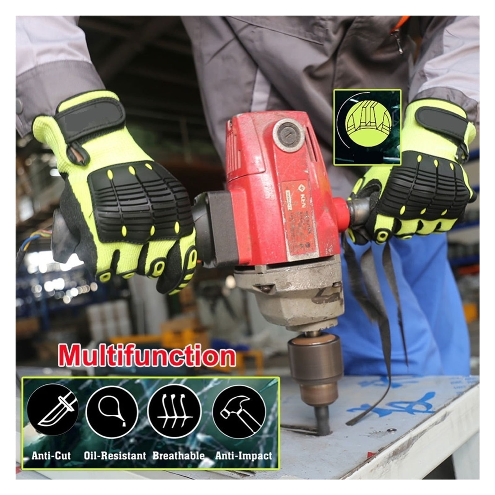Cut Level A6 Cut Resistant Safety Garden Work Glove Anti Vibration Mechanic Hand Protection Running Gloves Safety Work Glove ,Superior Abrasion